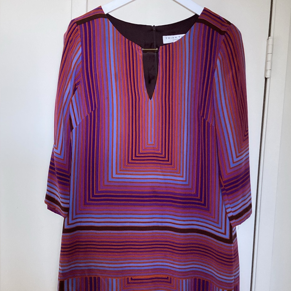 Trina Turk Purple and Blue Geometric Dress